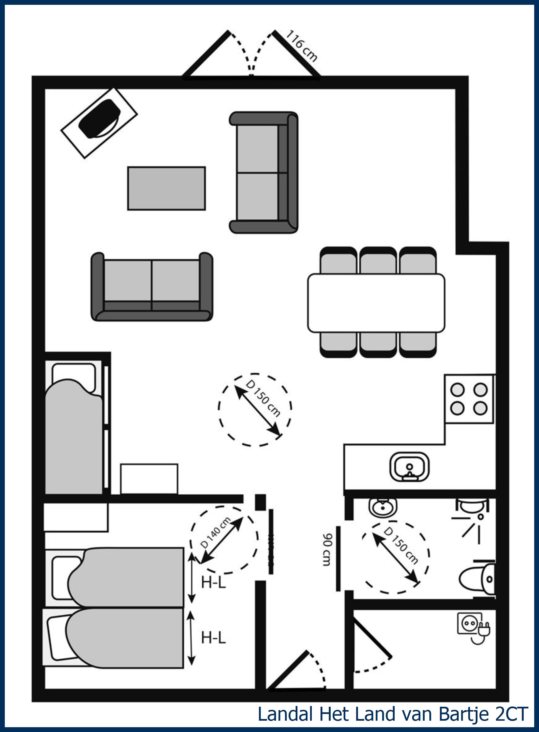 Bungalow - Extra accessible 2CT at Het Land van Bartje
