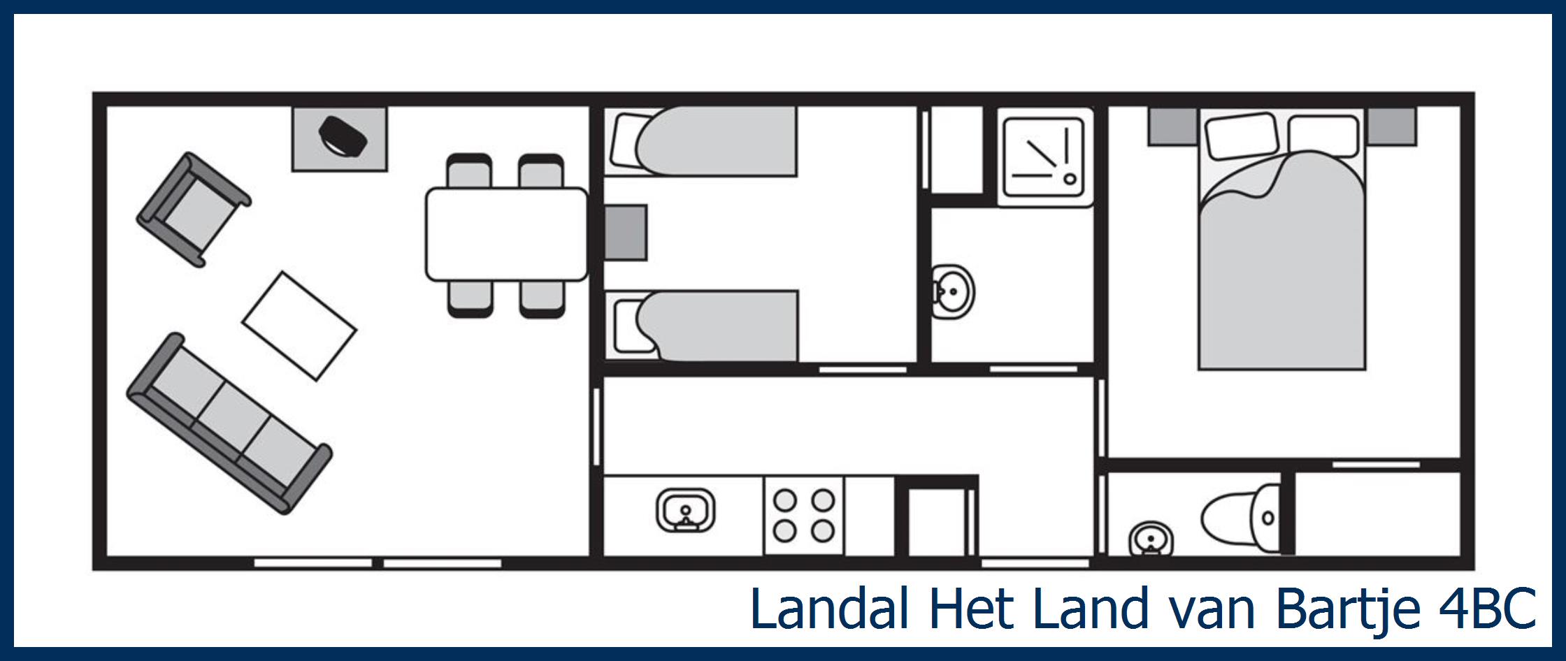Mobile home 4BC at Het Land van Bartje