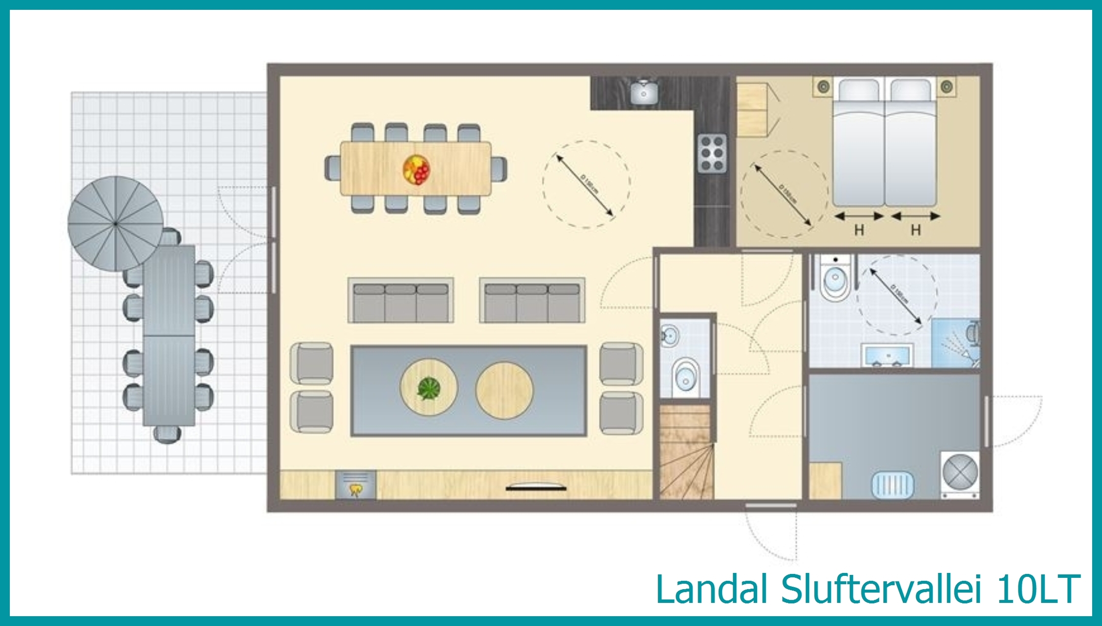 10-person bungalow 10LT at Sluftervallei