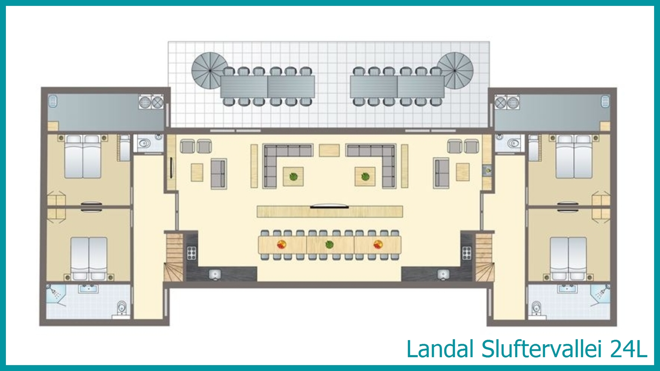 24-person bungalow 24L at Sluftervallei