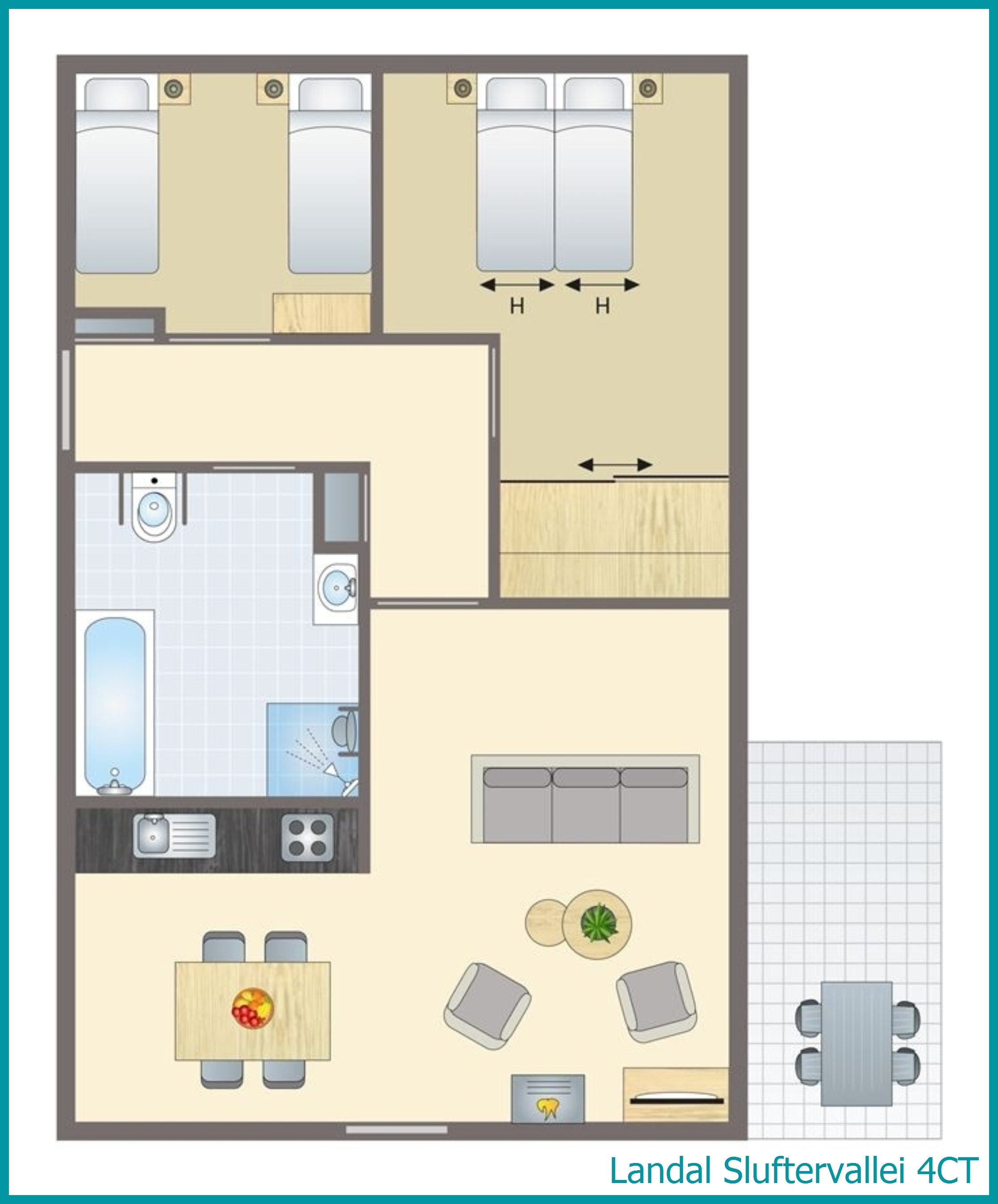 4-person bungalow 4CT at Sluftervallei