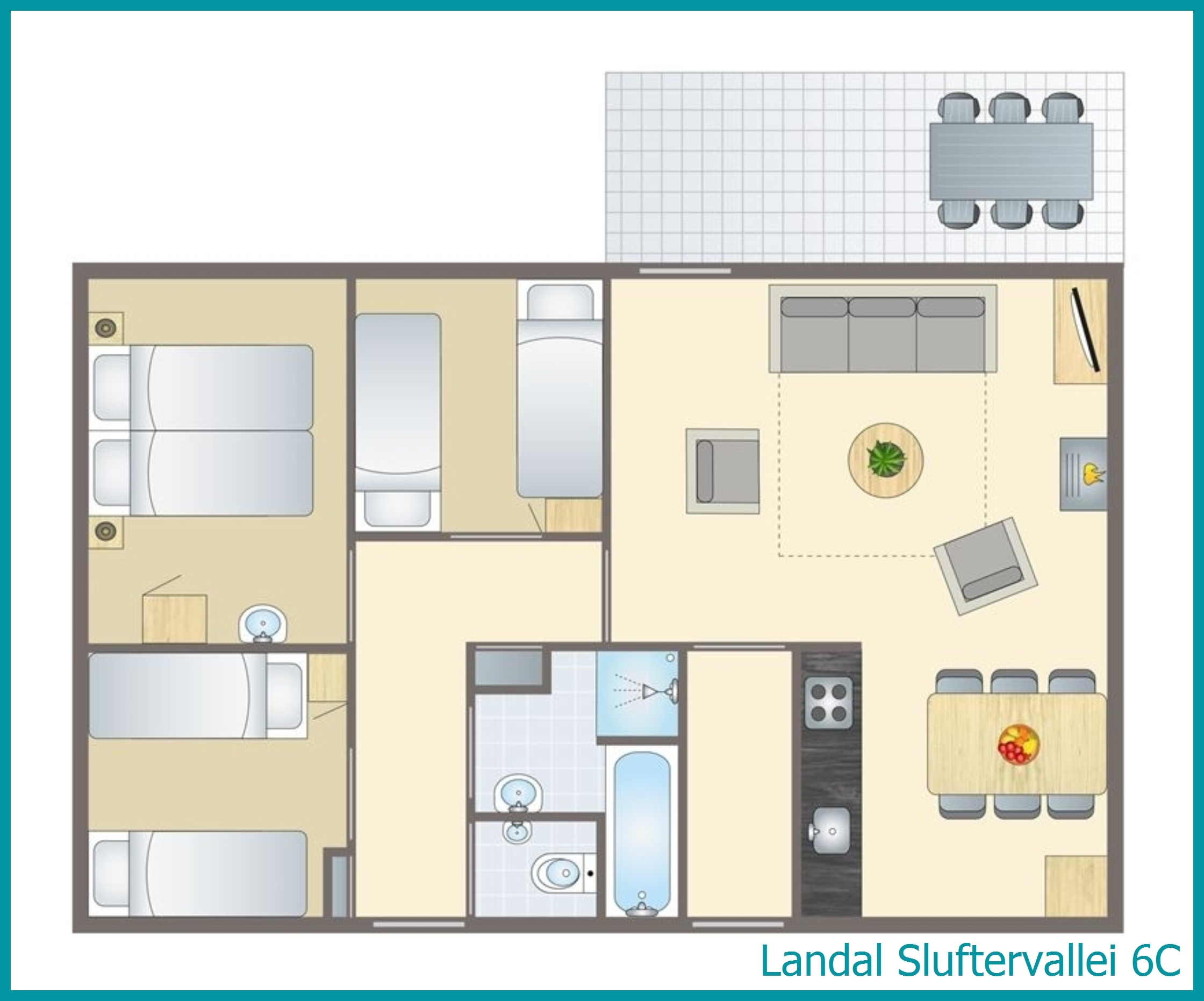 6-person bungalow 6C at Sluftervallei