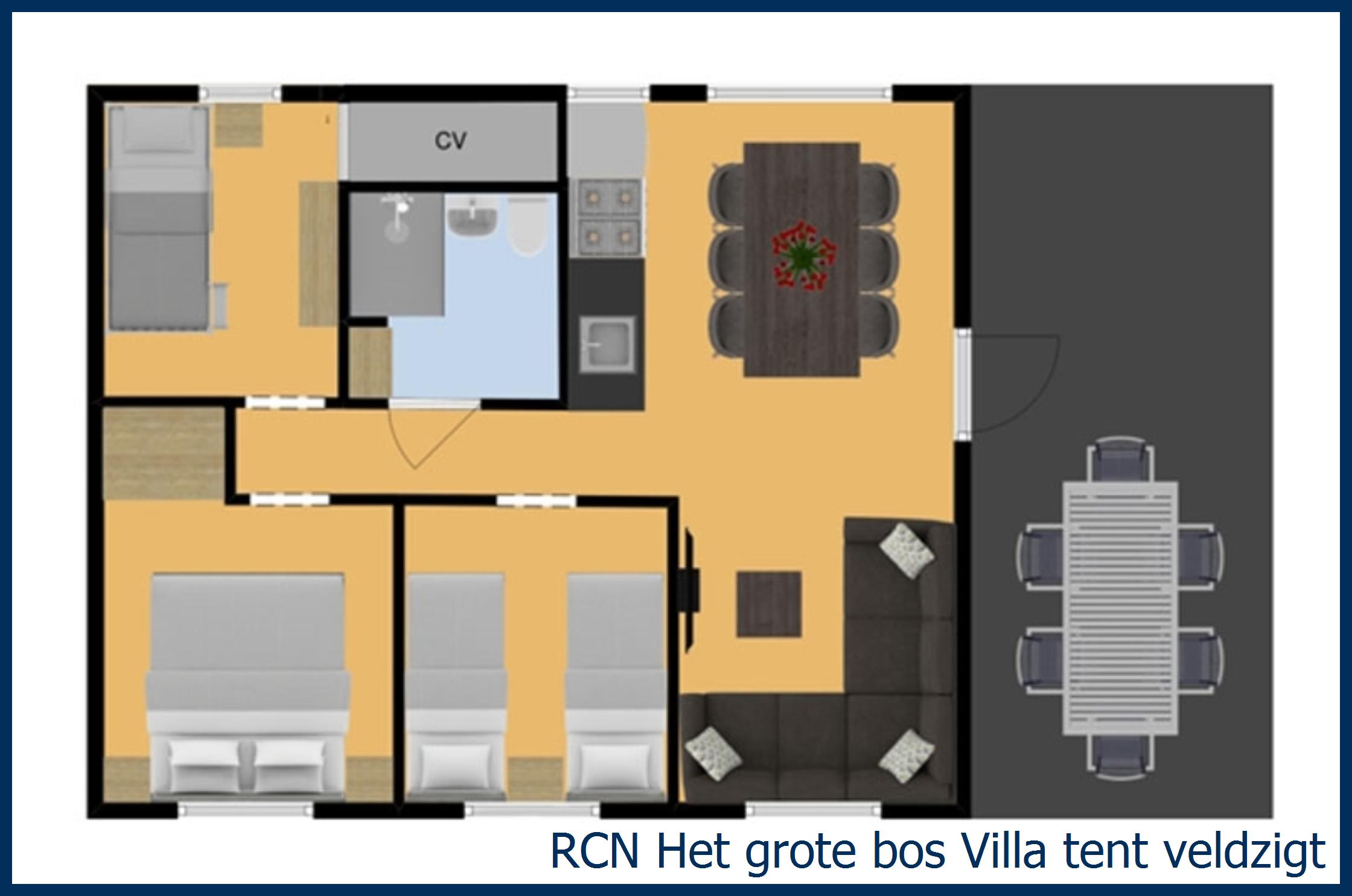 Bungalow Villa tent Veldzigt at Het Grote Bos