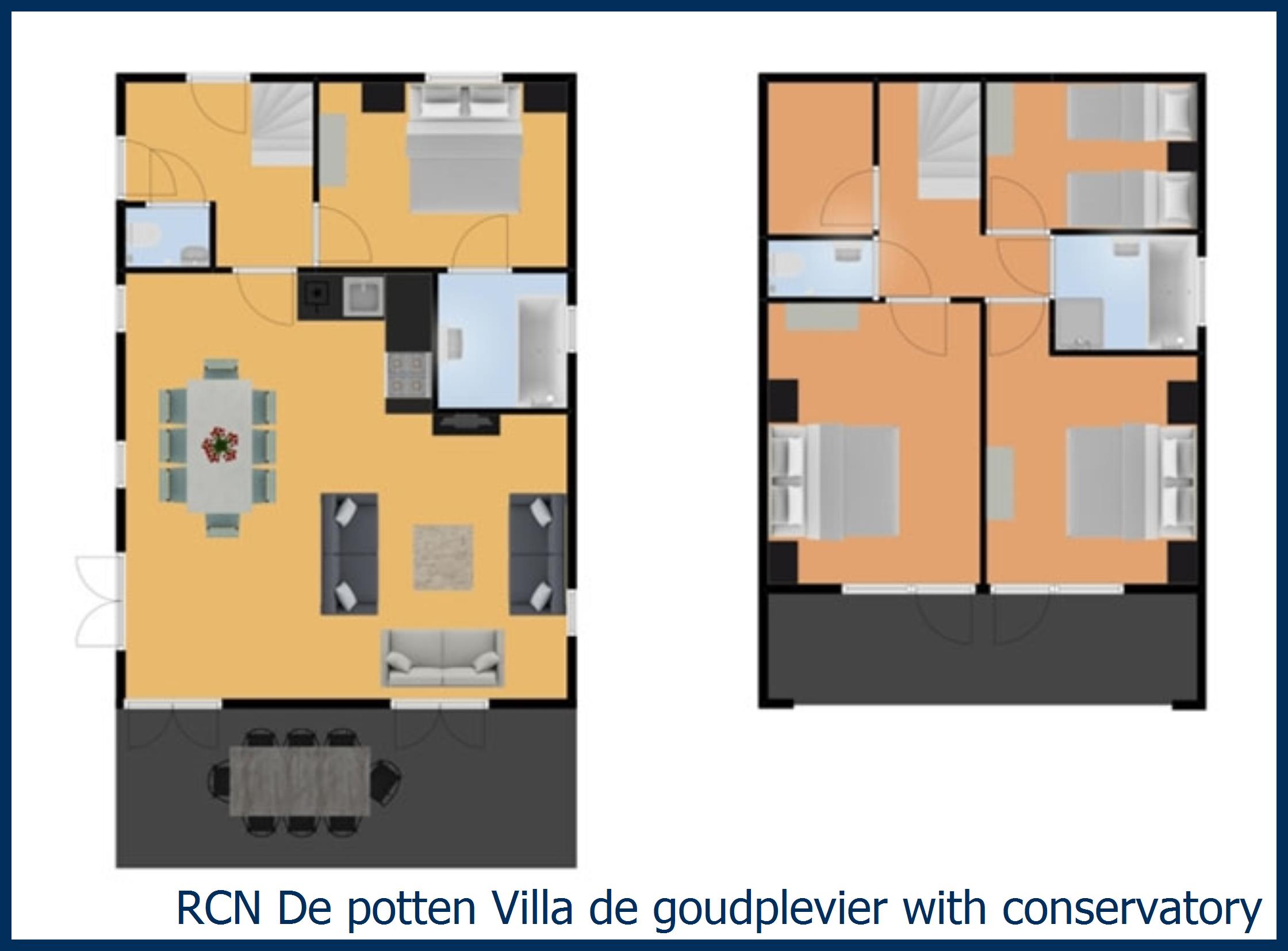 Bungalow Villa de goudplevier with conservatory at De Potten