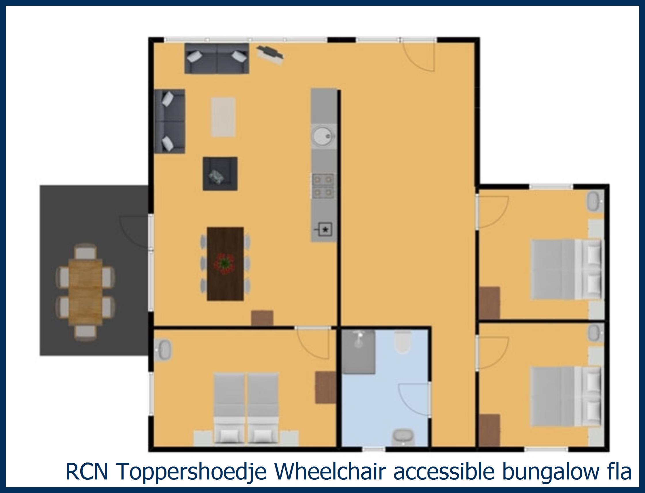 Bungalow Wheelchair accessible  Flakkee at Toppershoedje